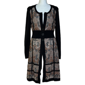 NIC+ZOE Black and Tan Artistic Cardigan